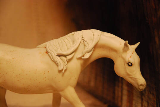 Dapple Grey horse, A new felted sculpture I just completed.…